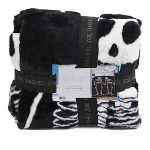 ☠️RACHEL ZOE Oversized skeletons faux fur Blanket ☠️